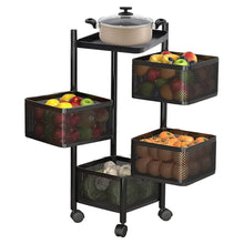 Metal Square High Quality Kitchen Trolley with Wheels (4 Layer / 1 Pc) - dailyneed.life