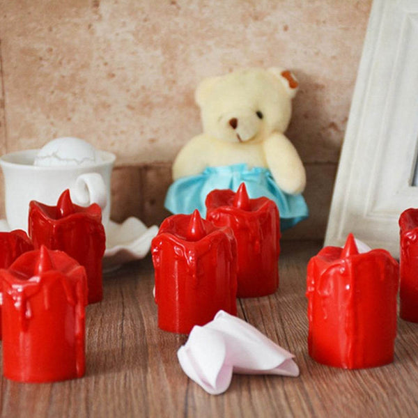 Set of 24 Multicolor Flameless Melted Design Candles for Decoration, Diwali - dailyneed.life