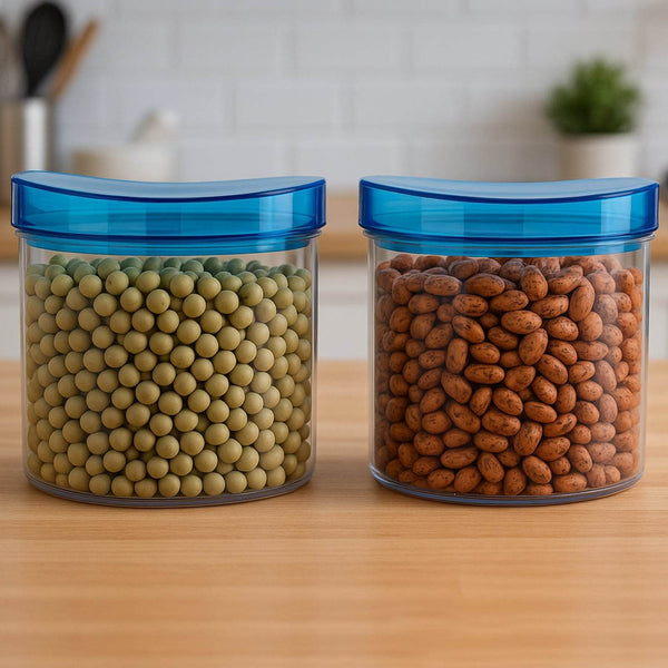 Air Tight & Unbreakable Kitchen Jar Set Food Storage Containers for Dry Fruits, Spices, Snacks, Pulses (2 Pcs Set) - dailyneed.life