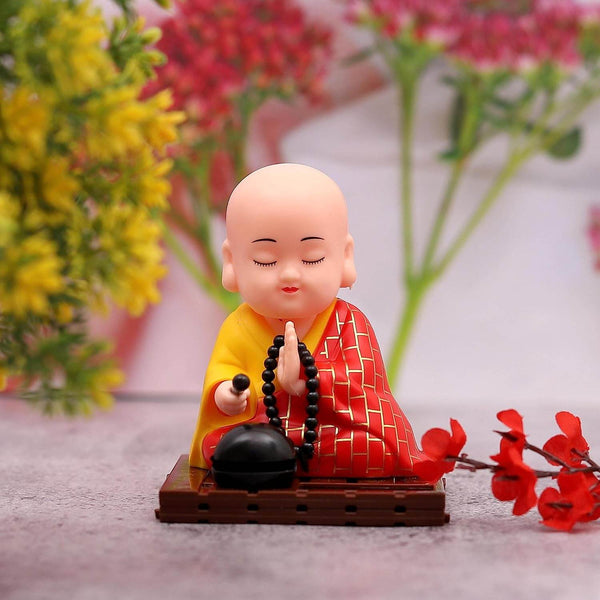 Solar Powered Sitting Buddha Statue, Moving Head and Hand (1 Pc / Big) - dailyneed.life