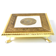 Golden - Square Pooja Chowki Patla / Bajot (20×20 CM / 1 Pc) - dailyneed.life