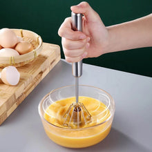 Medium Stainless Steel Egg Whisk, Hand Push Rotary Whisk Blender (1 Pc / 30 Cm) - dailyneed.life