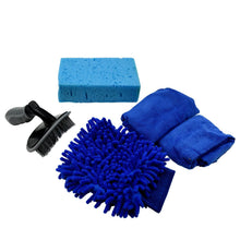 Car / Bike Cleaning Combo Microfiber Car Wash Sponge and Gloves, Automobile Cleaning Sponges, 2 Wash Towel, 1 Brush, 1 Sponge, 1 Gloves, Car Wash Cleaning Tools Kit (5 Pcs Set) - dailyneed.life