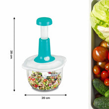 Hand Press Fruits and Vegetable 2 in 1 Push Chopper for Kitchen, 3 Sharp Stainless Steel Blades (1600Ml) - dailyneed.life