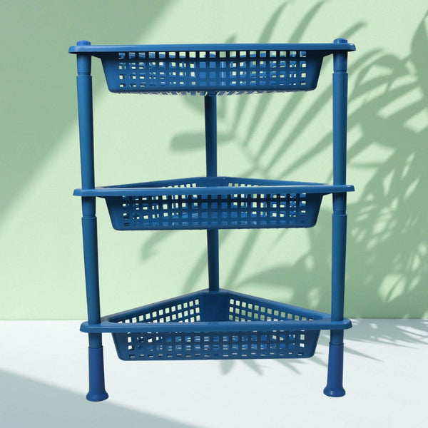 Triangle 3-Tier Plastic Storage Rack for Kitchen, Bathroom & Office - dailyneed.life