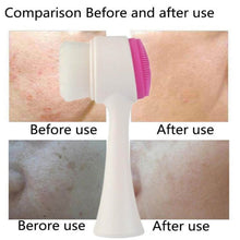 2 in 1 Facial Brush Cleansing | Manual Face Scrubber | Silicone Double-Sided Face Wash Brush for Sensitive, Delicate, Dry Skin (1 Pc) - dailyneed.life