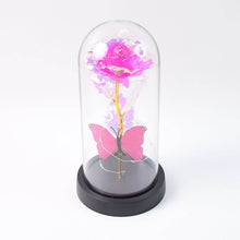 LED Decorative Rose with Butterfly in Transparent Plastic Dome (1 Pc / Battery Not Included) - dailyneed.life