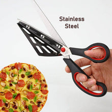 Stainless Steel Pizza Cutter Scissors Plastic Handle with Removable Spatula - dailyneed.life