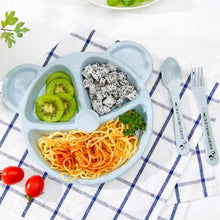 Kids 3 Compartment Food Tray / Plates With Spoon & Fork (1 Set) - dailyneed.life