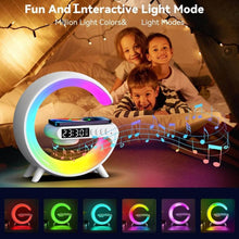 Smart Alarm Clock with G-Shape RGB Light Bluetooth Speaker, Wireless Charging (1 Pc) - dailyneed.life