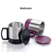 Stainless Steel Coffee/Tea Cup, Stainless Steel Lid Cover Hot Coffee/Tea Mug Hot Insulated Double Wall Stainless Steel, Coffee and Milk Cup with Lid & Handle Easy To Carry - Coffee Cup (1 Pc) - dailyneed.life