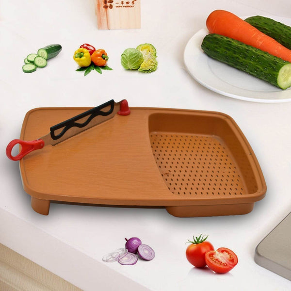 Thick Plastic Kitchen Chopping Cutting Slicing Tray with Holder - dailyneed.life