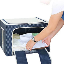 Foldable Steel Frame Clothes Living Storage Organizer Handled Bag - dailyneed.life