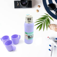 Vacuum Flask Set – Stainless Steel Thermos with 3 Cups, Approx 500ml - dailyneed.life