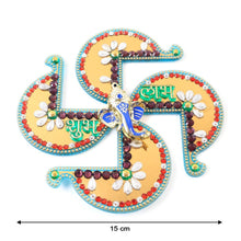Golden Swastik Shubh Labh Wall Hanging with Ganesh Idol (1 Pc) - dailyneed.life