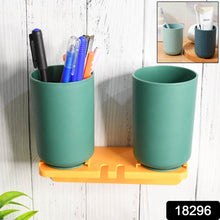 Multipurpose Wall Mount Toothbrush Holder Plastic Stand With 2 Cup (1 Set) - dailyneed.life