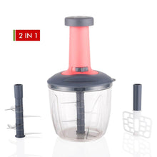 1100 ml 2 in 1 Push up Chopper with affixed with 6 Sharp Blade | Vegetable and Fruit Cutter with Easy Push and chop Button - dailyneed.life