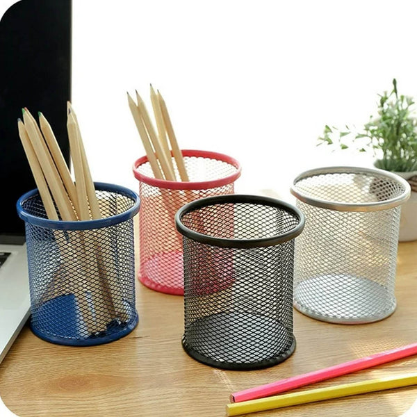 Metal Mesh Pen Holder for Desk (1 Pc): Pen Stand, Pencil Organizer, Stationery Storage - dailyneed.life