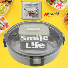 Miracle Stainless Steel Round Lunch Box, with Small Plastic Box Insert Leak Proof Lunch Box with Transparent lid, Lunch Box for Kids & Adults for School, Office (450 ML + 250 ML Approx) - dailyneed.life