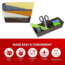 Plastic Multipurpose Desk Organizer Tray Office Drawer Dividers Storage Bins for Kitchen, Bathroom, Office, Makeup, Bedroom Dresser, Craft Basket Rack Multicolour (6 Pcs Set) - dailyneed.life