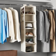 6 Shelf Hanging Closet Organizer, Space Saver, Sweater & Clothing Shelves, Breathable Material Keeps Away Dust & Odors, - dailyneed.life