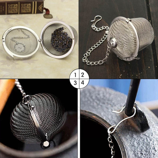 Stainless Steel Spice Tea Filter Herbs Locking Infuser Mesh Ball - dailyneed.life