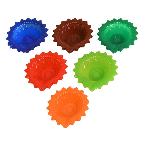 Silicone Diya for Diwali Attractive Design Colourful Diya Combo, Diwali (6 Pcs Set) - dailyneed.life