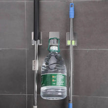 Stainless Steel Mop Broom Holder Organizer, With Glue 6gm Adhesive Wall Mounted Mop Organizer Storage Rack Clip Heavy Duty Broom Hanger for Laundry Room Garden Tool Holder Bathroom Accessories (1 Pc) - dailyneed.life
