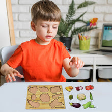 Wooden Vegetable Puzzle Learning Educational Board (1 Set / 28×20 Cm) - dailyneed.life
