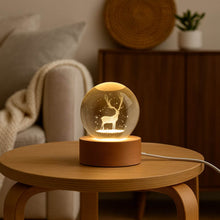 Crystal Ball Night Light Glass Ball Night Lamp with Wood Base - dailyneed.life