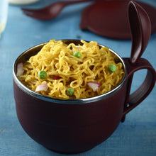 Noodles & Soup Bowl with Spoon and fork Handle Spoon Holder, Stainless Steel Bowl and Spoon Set, Stainless Steel Storage - dailyneed.life