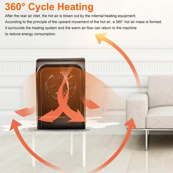 Room Heater 220V Brown Box Heater with Plug for Office & Bedroom Use - dailyneed.life