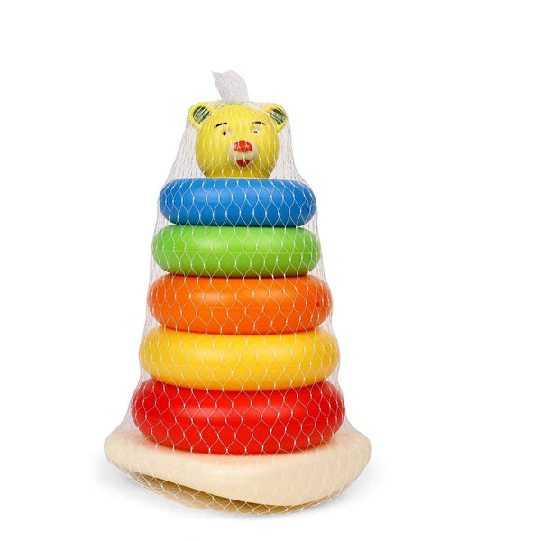 Plastic Baby Kids Teddy Stacking Ring Jumbo Stack Up Educational Toy 5pc - dailyneed.life