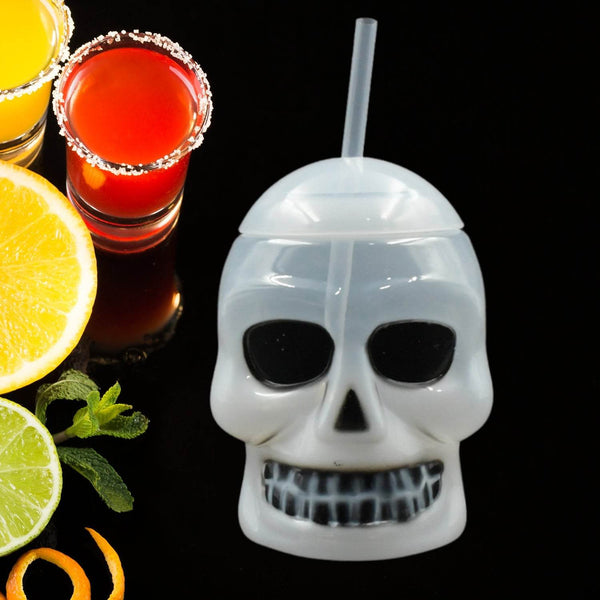 Ghost Face Bottle Water Bottle, Drinking Cup with Lid and Straw, Party Favors Summer Hawaiian and Beach Party Decorations for Kids Adults With Brown Box(1 Pc) - dailyneed.life