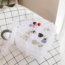 3-Tier 18 Sections Transparent Stackable Adjustable Compartment Slot Plastic Craft Storage Box - dailyneed.life
