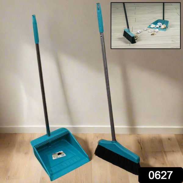Long Handle Dustpan and Brush 2 Piece Set for Sweeping Cleaning Home Office, Supdi - dailyneed.life