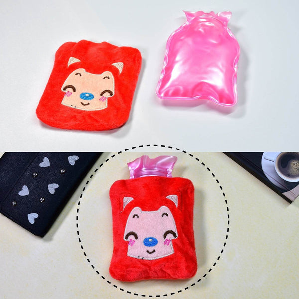 Pink Cat small Hot Water Bag with Cover for Pain Relief, Neck, Shoulder Pain and Hand, Feet Warmer, Menstrual Cramps. - dailyneed.life