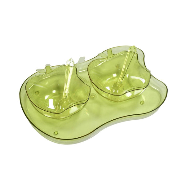 Apple Shape 2Piece Serving Set of Bowl with Spoon & Tray. Dinnerware Serving Snacks & Pickle - dailyneed.life