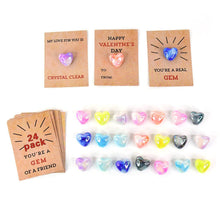 Heart-Shaped Crystal Gem Valentines with Gift Cards (24 Pc) - dailyneed.life
