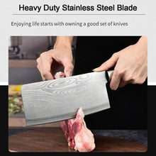 Stainless Steel Chef Damascus Cleaver Vegetable Knife with Plastic Handle & Cover, Multipurpose Use for Kitchen or Restaurant (12 Inch) - dailyneed.life