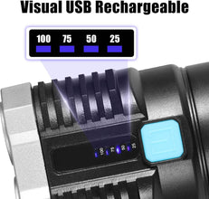 Multifunctional Strong 4 LED Torch Light, Portable Rechargeable Flashlight Long Distance Beam Range 800 Lumens COB Light 4 Mode Emergency for Hiking, Walking, Camping (4 LED Torch) - dailyneed.life