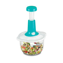 Hand Press Fruits and Vegetable 2 in 1 Push Chopper for Kitchen, 3 Sharp Stainless Steel Blades (1600Ml) - dailyneed.life