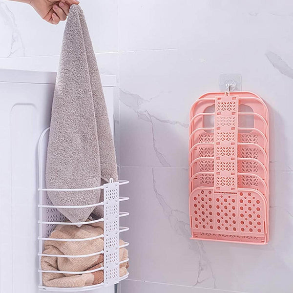 Wall Hanging Laundry Basket Clothes Hanger Dirty Hamper Clothes Storage Hook Clothes Rails for Laundry Washing Machine Bathroom Kids Dirty Clothes Storage Hanger (1 Pc) - dailyneed.life