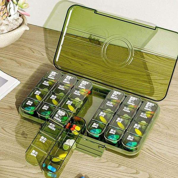 Portable Weekly Pill Box Organiser Daily Pill Keeper 21 Grid Container (1 Pc) - dailyneed.life