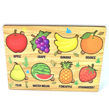 Wooden Fruits Puzzle Learning Educational Board (1 Set / 28×20 Cm) - dailyneed.life