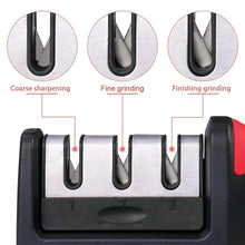Manual Red & Black Knife Sharpener 3 Stage Sharpening Tool for Ceramic Knife and Steel Knives. - dailyneed.life