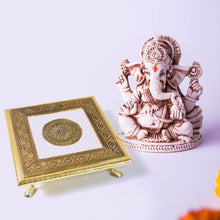 Golden - Square Pooja Chowki Patla / Bajot (20×20 CM / 1 Pc) - dailyneed.life