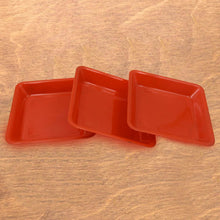 Square Plastic Halwa Dinner Plate Snacks / Breakfast, Restaurant Serving Trays Home School Coffee Hotel Kitchen Office (3 Pcs Set) - dailyneed.life
