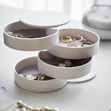 4 Layers Jewellery Box, 360 Degree Rotating Jewelry Box, Jewelry and Earring Organizer Box with Mirror, Accessory Storage Box - dailyneed.life