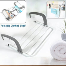 Metal Steel Folding Drying Rack for Clothes Balcony Laundry Hanger for Small Clothes Drying Hanger Metal Clothes Drying Stand, Socks and Plant Storage Holder Outdoor / Indoor Clothes-Towel Drying Rack Hanging on The Door Bathroom - dailyneed.life
